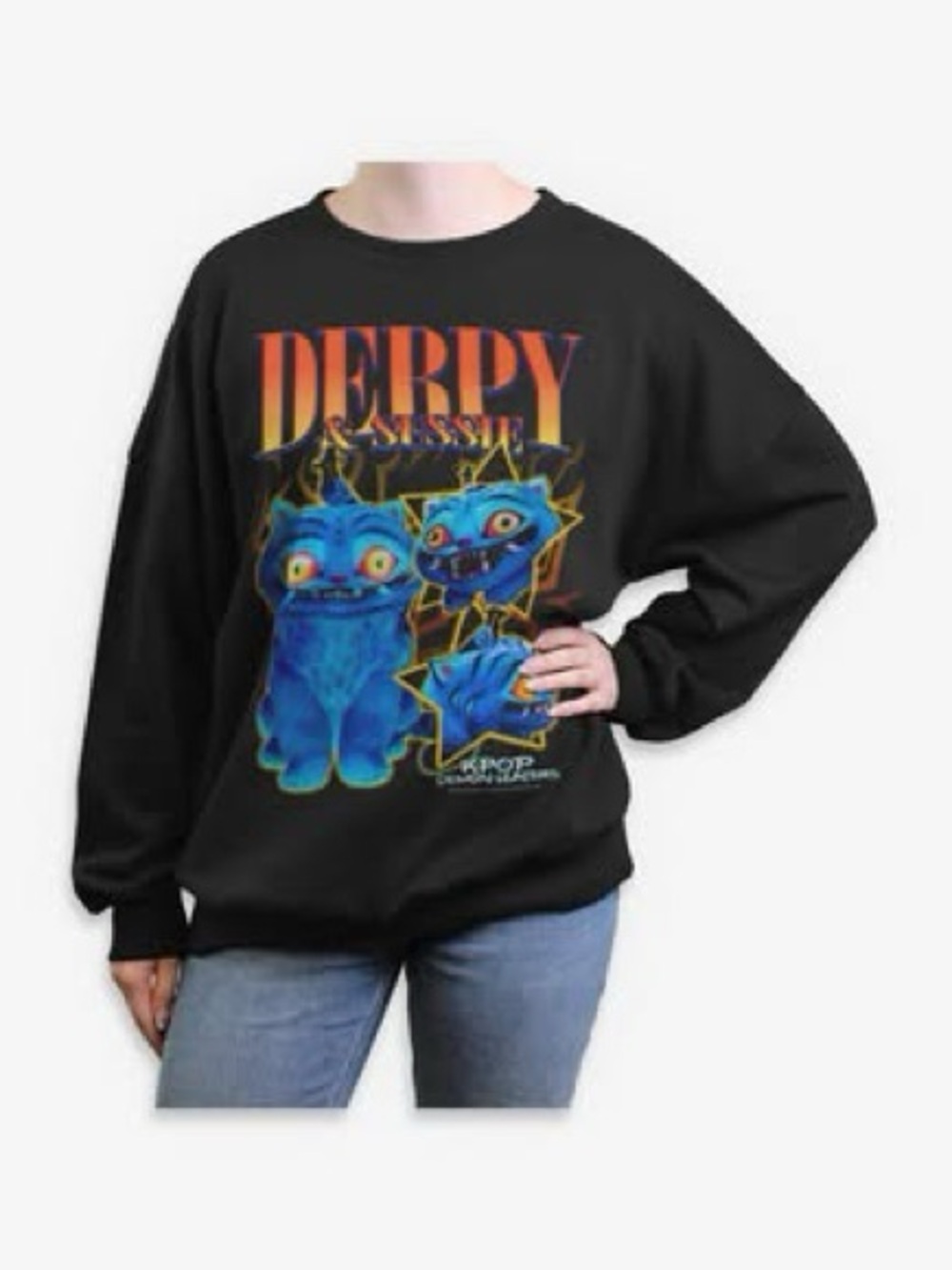 K pop demon hunters women’s oversized sweatshirt Derpy and Sussie size xl
